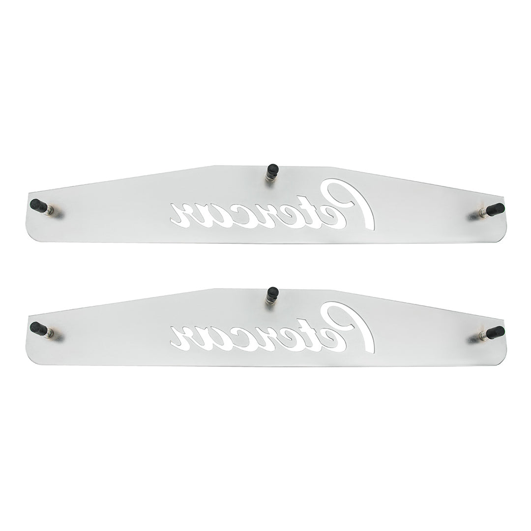 4" x 24" Chrome Petercar Bottom Mud Flap Plate - Welded Stud (Card of 2)