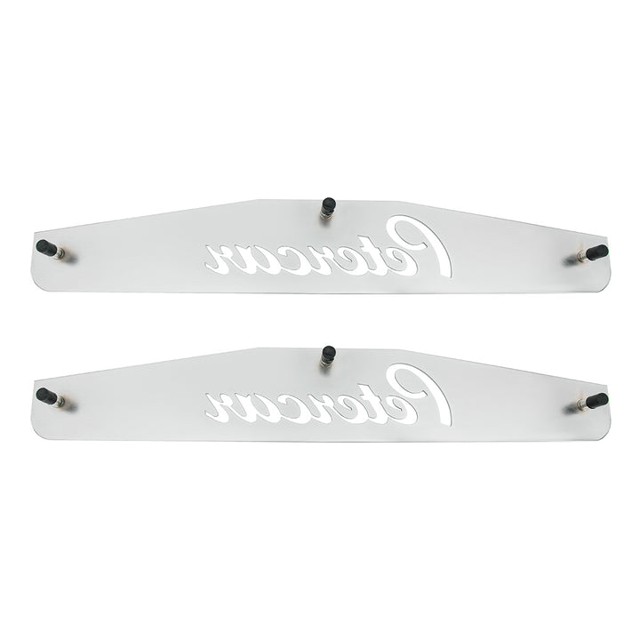 4" x 24" Chrome Petercar Bottom Mud Flap Plate - Welded Stud (Card of 2)