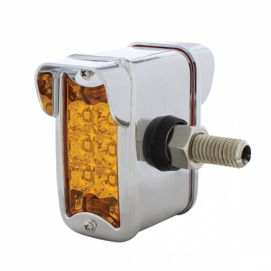 10 LED Dual Function Reflector Double Face Light W/Visor - Vertical Side Mount - Amber &amp; Red LED/Amber &amp; Red Lens