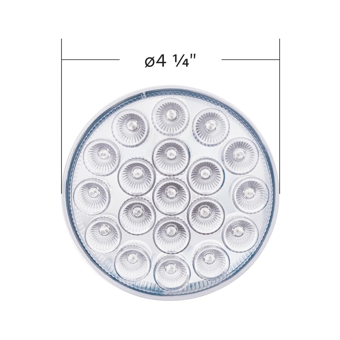 19 LED 4" Round Double Fury Light (Turn Signal) - Amber &amp; Blue LED/Clear Lens