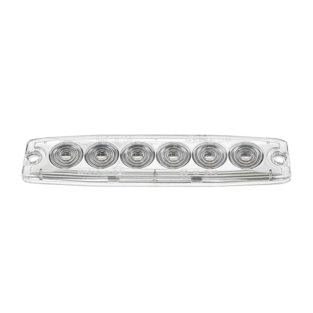 6 High Power LED Super Thin Warning Light - White LED/Clear Lens (Bulk)