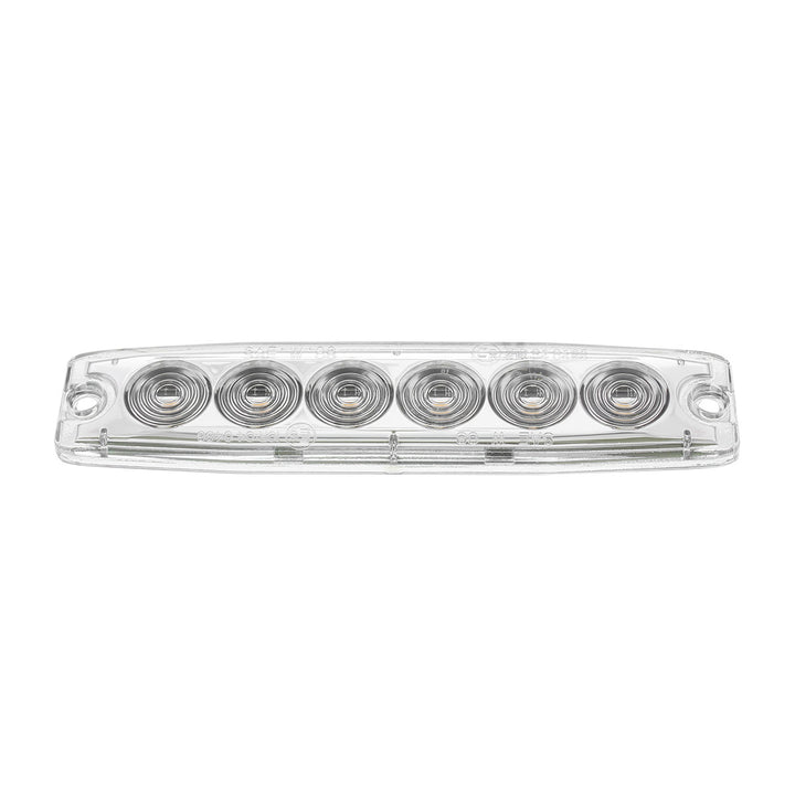 6 High Power LED Super Thin Warning Light - White LED/Clear Lens (Bulk)