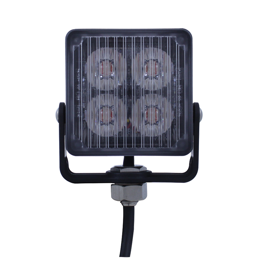 4 High Power LED Square Warning Lighthead - Amber LED (Bulk)