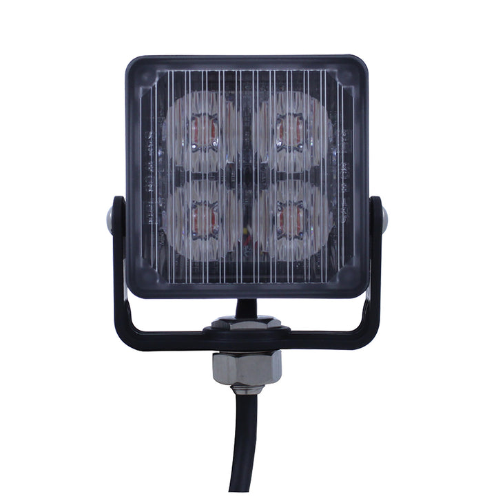 4 High Power LED Square Warning Lighthead - Amber LED (Bulk)