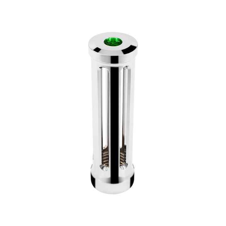 M30 x 3.5 Thread-On Sonoma Style Gearshift Knob - Dark Green Crystal/Chrome