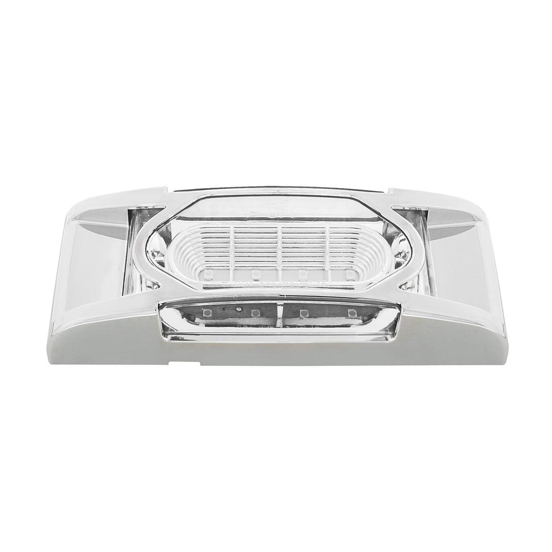 16 LED Reflector Light (Clearance/Marker) With Chrome Bezel - Red LED/Clear Lens