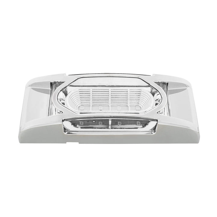 16 LED Reflector Light (Clearance/Marker) With Chrome Bezel - Red LED/Clear Lens