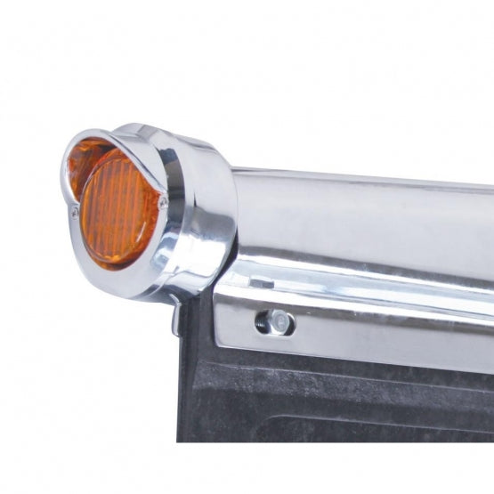 9 LED Mud Flap Hanger End Light With Visor - Amber LED/Amber Lens
