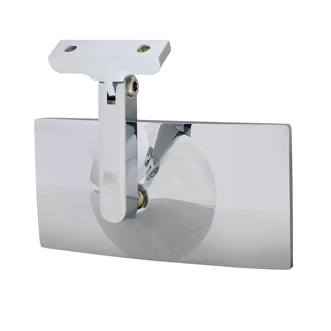 Rectangular Chrome Plated Aluminum Interior Rear View Mirror With Screw-On Mount