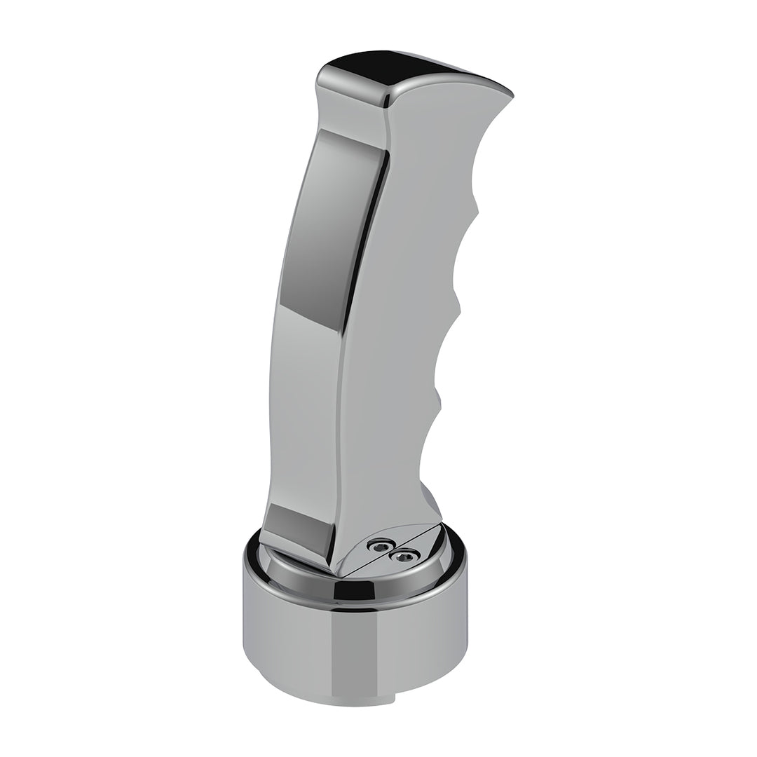 Thread-On Pistol Grip Gearshift Knob With Chrome 9/10 Speed Adapter - Chrome
