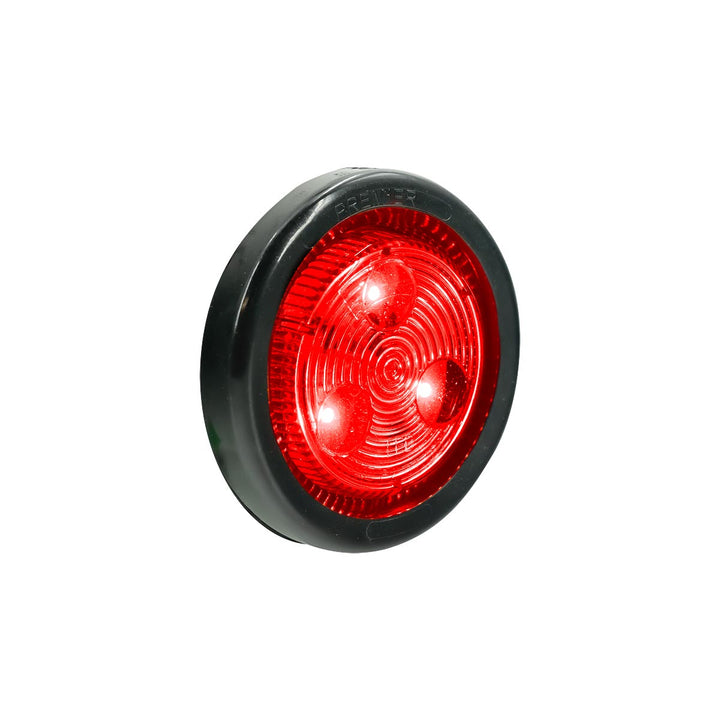 3 LED 2" Round Low Profile Light Kit (Clearance/Marker) - Red LED/Lens