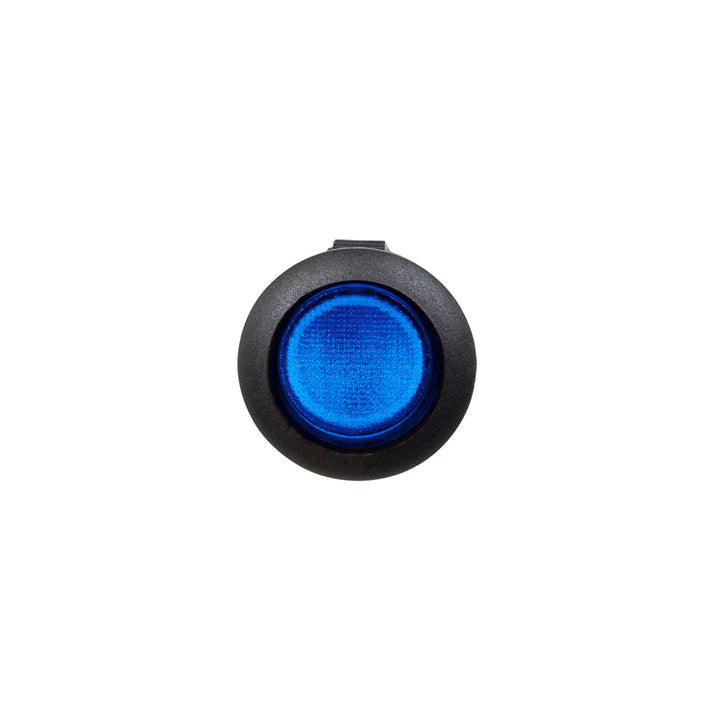 Blue Illum Round Rocker 10 Amp 12V On/Off 1/2" Dia. 1 Pc.