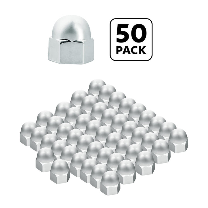 3/8" x 5/8" Chrome Die-Cast Acorn Nut Cover (50 pcs/Bag)