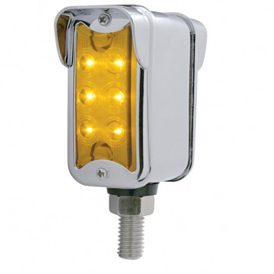 12 LED Dual Function Double Face Light W/Visor - Vertical Mount - Amber &amp; Red LED/ Amber &amp; Red Lens