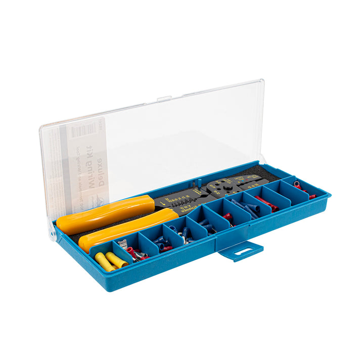 Deluxe Wiring Kit w/ 100 Vinyl Terminals &amp; 1 Stripper/Crimper Tool, 101 Pcs.
