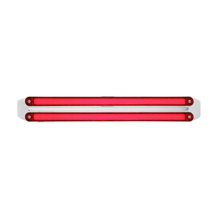 Dual 24 LED Dual Function 12" GloLight Bar With Bezel - Red LED/Red Lens