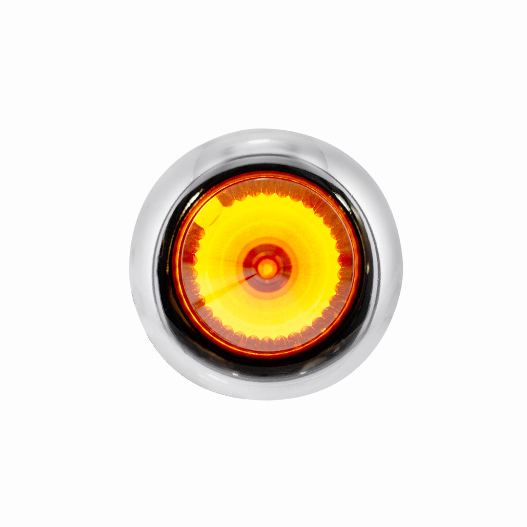 4 LED Dual Function 3/4" Mini Spike Light With Stainless Steel Bezel (Clearance/Marker) - Amber LED/Amber Lens