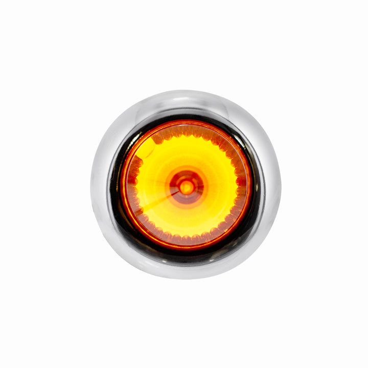 4 LED Dual Function 3/4" Mini Spike Light With Stainless Steel Bezel (Clearance/Marker) - Amber LED/Amber Lens