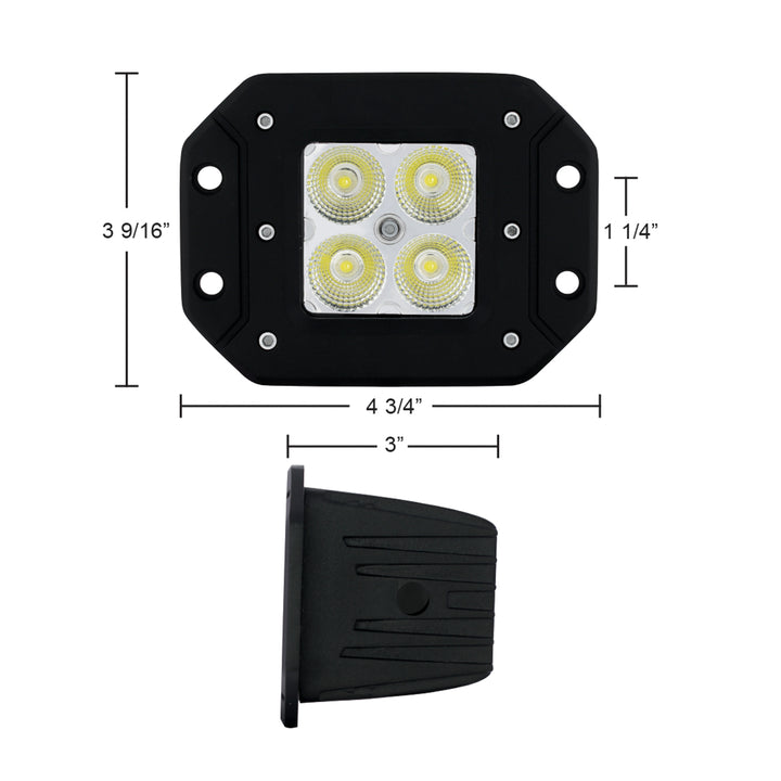 4 High Power LED Flange Mount Work Light - Flood Light