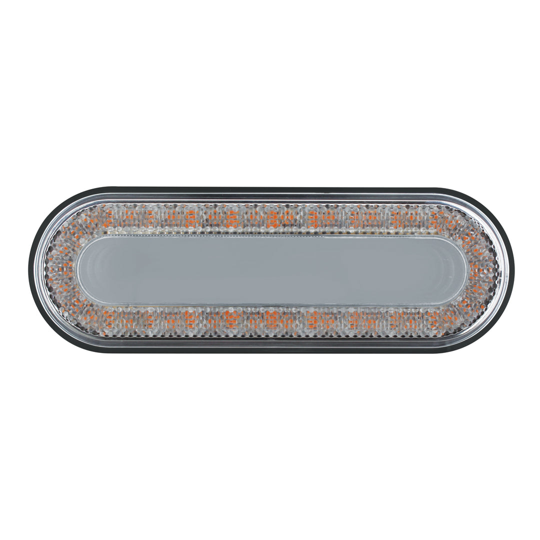 24 LED 6" Oval Mirage Light (Turn Signal) - Amber LED/Clear Lens