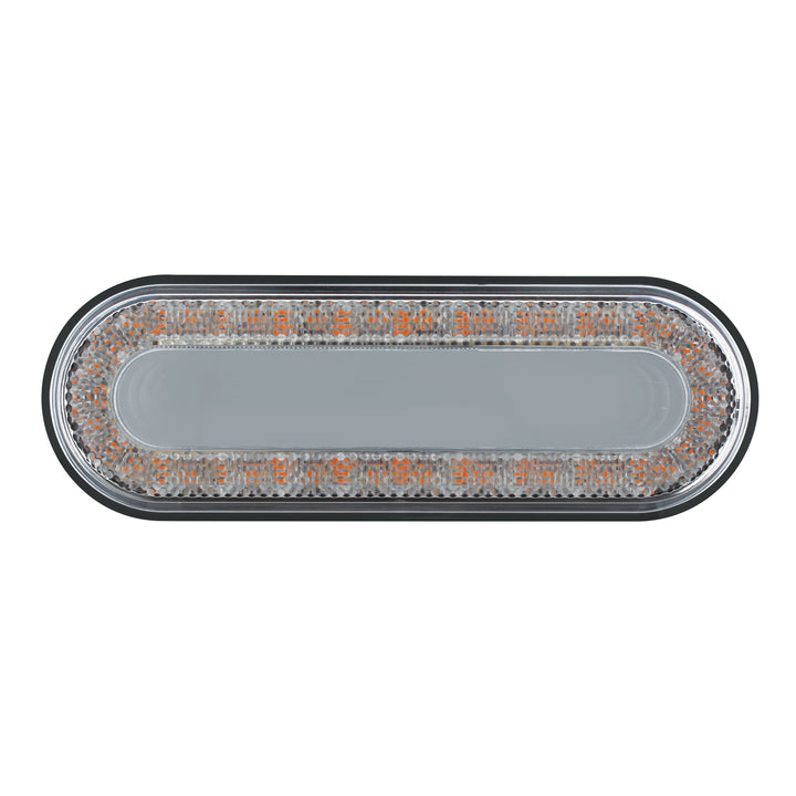 24 LED 6" Oval Mirage Light (Turn Signal) - Amber LED/Clear Lens