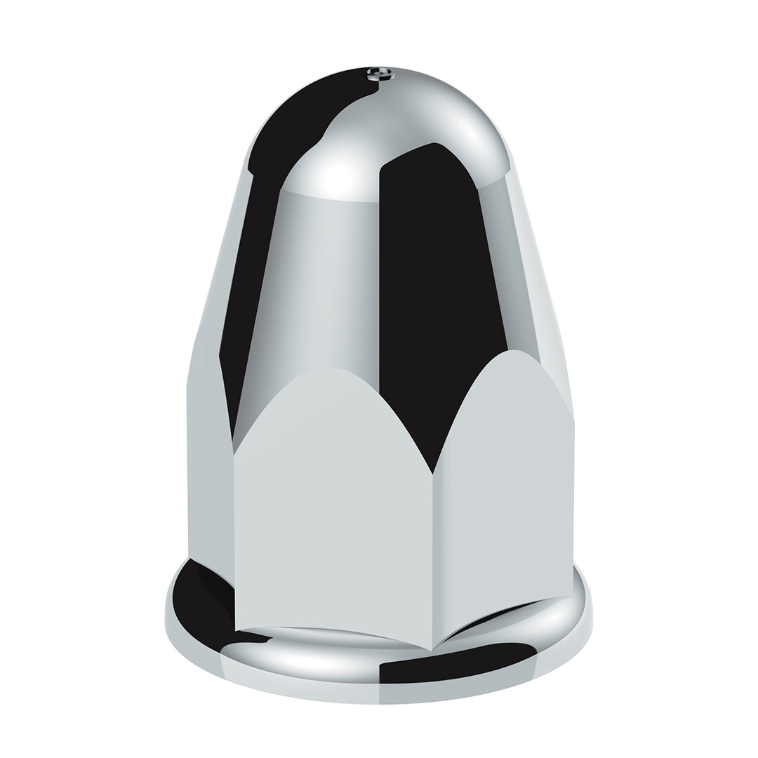 1-1/2" x 2-3/4" Chrome Plastic Slotted Bullet Nut Cover With Flange - Push-On (Bulk)