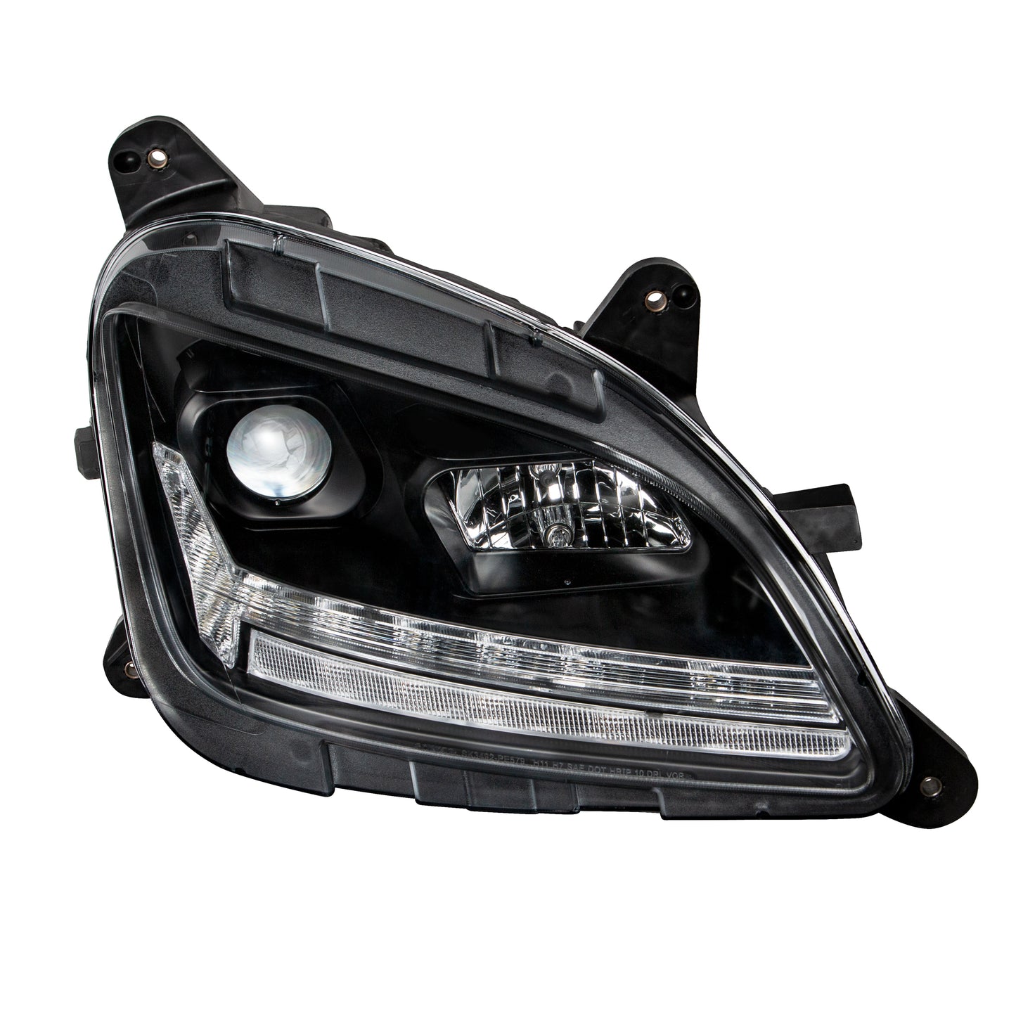 "Blackout" Projection Headlight With LED Sequential Turn & DRL For 2012-2021 Peterbilt 579- Passenger