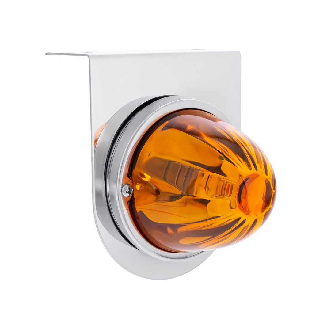 UltraBurst Glass Watermelon Light With Stainless Steel Light Bracket Kit - Amber LED/Amber Lens