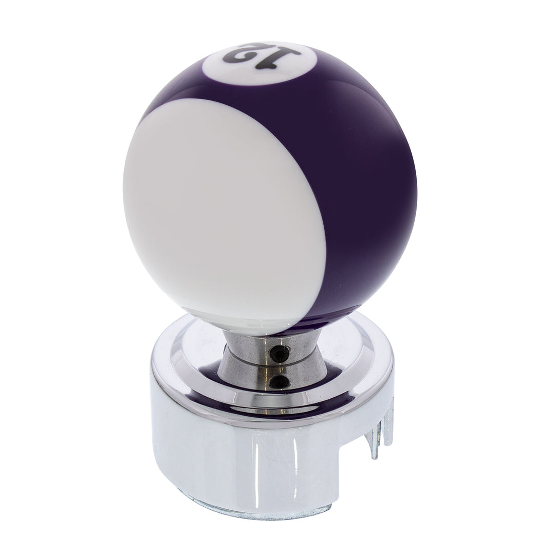 Number 12 Pool Ball Gearshift Knob For 13/15/18 Speed Eaton Style Shifters