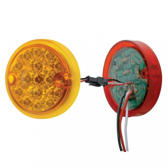 30 LED 3" Dual Function Reflector Double Face Light Kit - Amber &amp; Red LED/Amber &amp; Red Lens