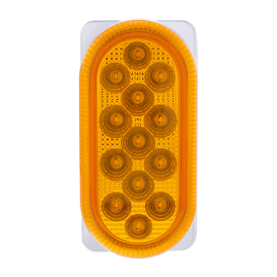 26 LED Dual Function Reflector Double Face Oval Light With Stainless Steel Bracket - Amber &amp; Red LED/Amber &amp; Red Lens