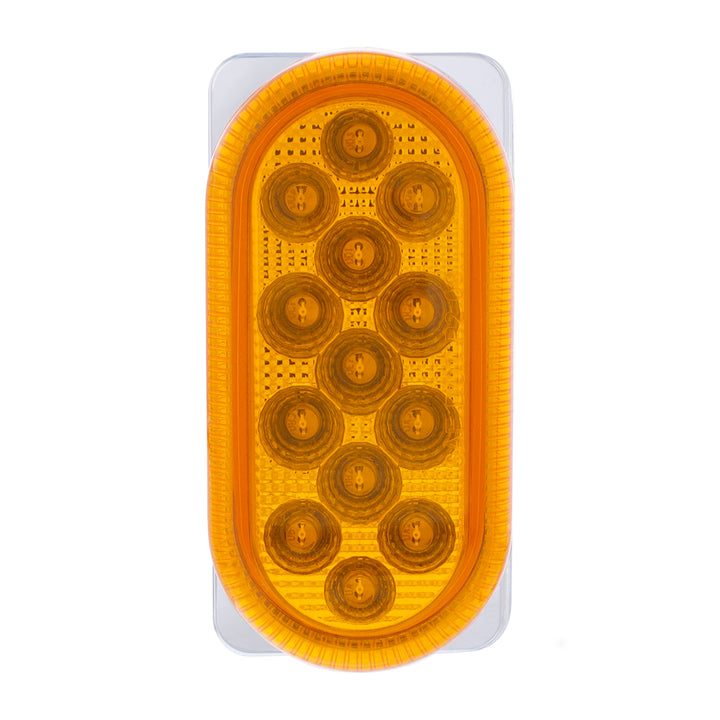 26 LED Dual Function Reflector Double Face Oval Light With Stainless Steel Bracket - Amber &amp; Red LED/Amber &amp; Red Lens