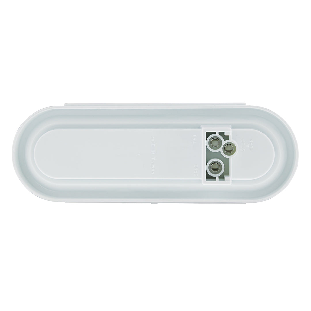 22 LED 6" Oval GloLight With Divider Bar Inner Design (Stop, Turn &amp; Tail) - Red LED/Red Insert (Bulk)