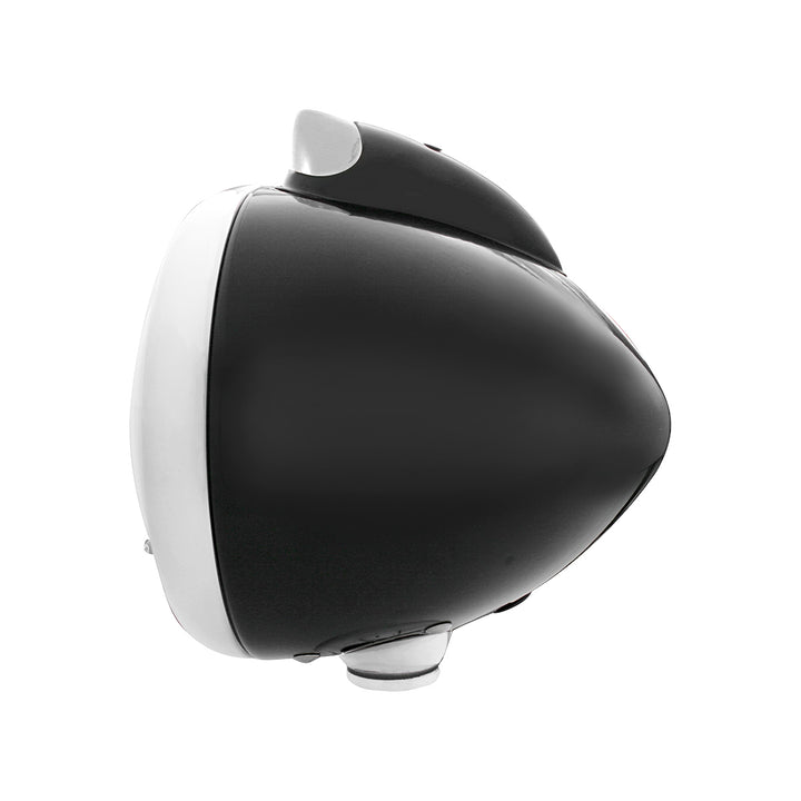 Black Guide 682-C Headlight H4 With White LED &amp; Original Style LED Signal - Clear Lens