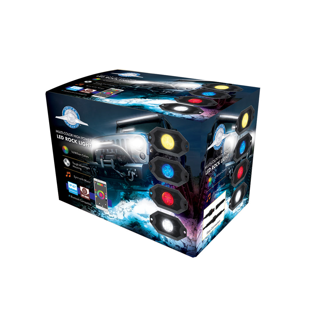 RGB Multi - Color 500 Lumen LED Rock Light 4 - Piece Kit