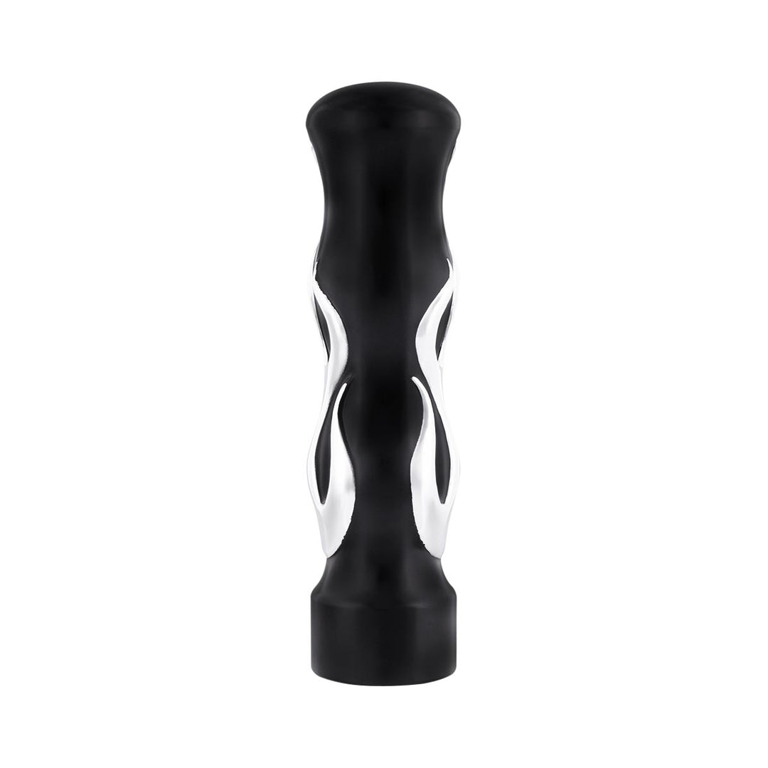 1/2" - 13 Thread On Flame Gearshift Knob - Black With Chrome Flame