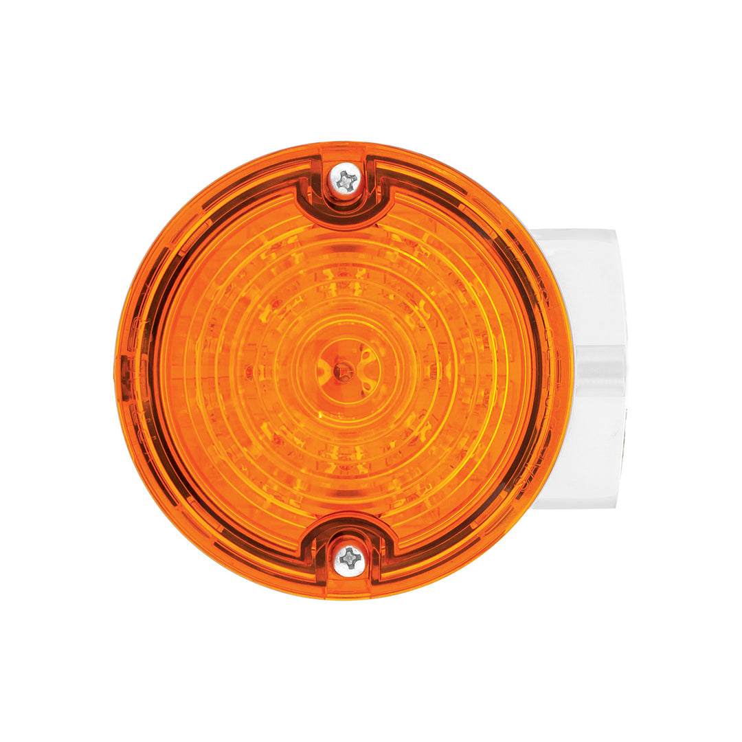 21 LED 3-1/4" Signal Light For Harley Motorcycle With Housing - Amber LED/Amber Lens