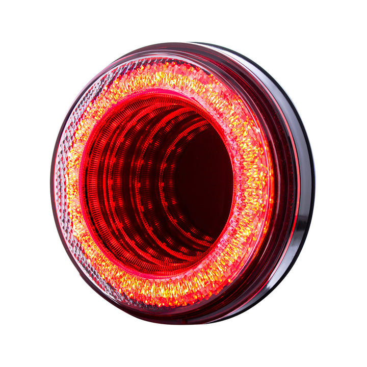 24 LED 4" Round Mirage Light (Stop, Turn &amp; Tail) - Red LED/Clear Lens (Bulk)