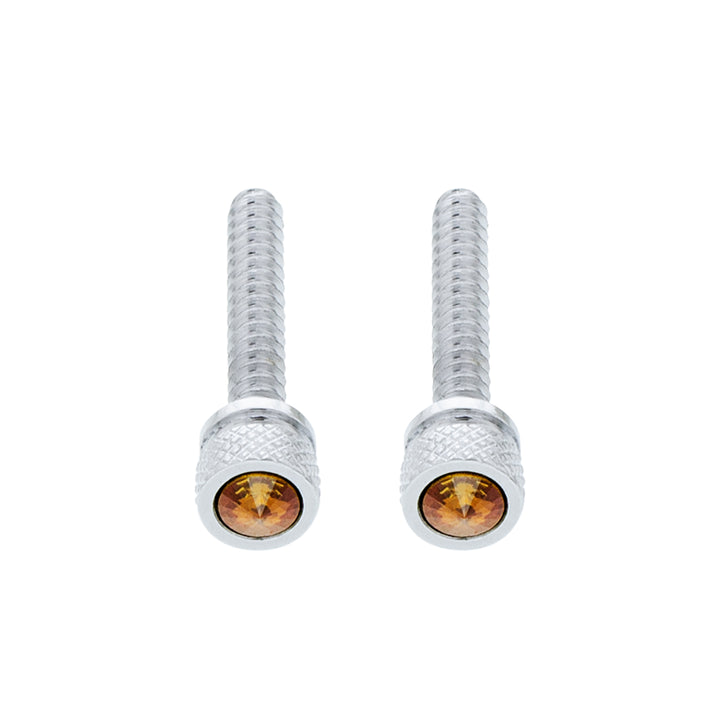 Chrome Long Dash Screw With Color Crystal For Freightliner - Copper (2-Pack)