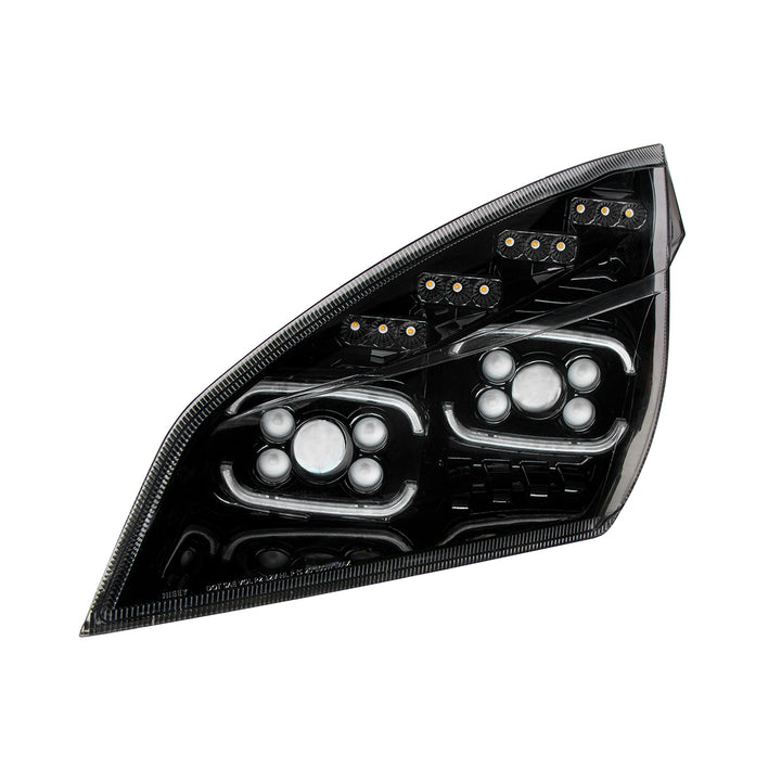 Black 10 LED Projector Headlight With LED Sequential Turn &amp; DRL For 2018-2024 Cascadia - Driver