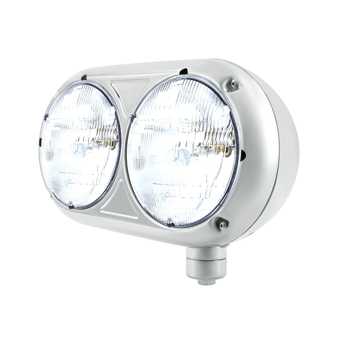 Headlight Assembly With Halogen Bulbs &amp; 304 Stainless Steel Housing For Peterbilt 359 - Passenger