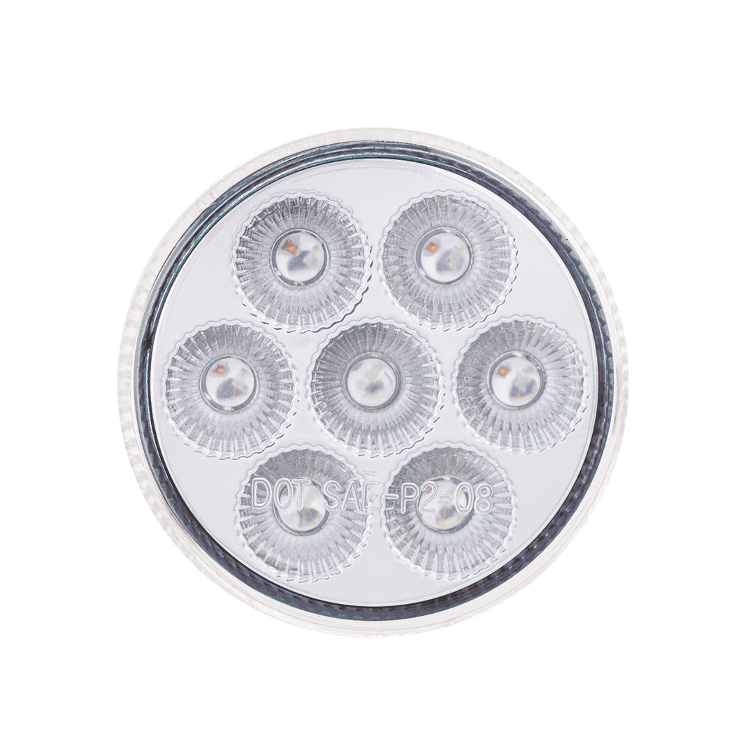 7 LED 2" Round Double Fury Light (Clearance/Marker) - Red &amp; Green LED/Clear Lens