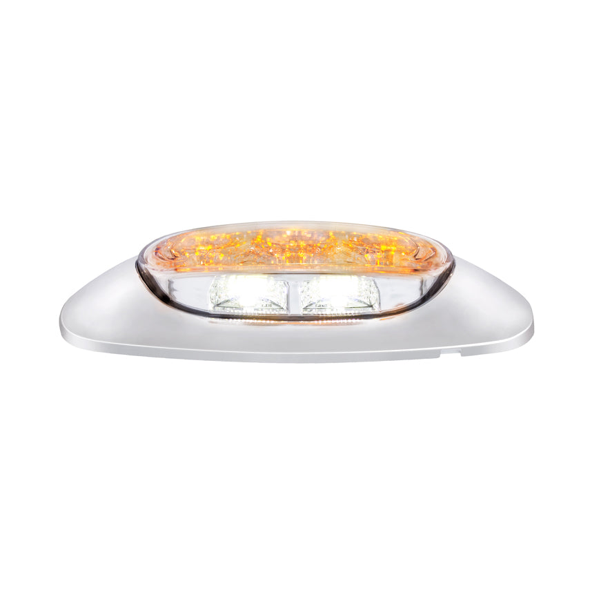 5 LED Reflector Light (Auxiliary/Utility) With Side Ditch Light - Amber LED/Clear Lens (Bulk)