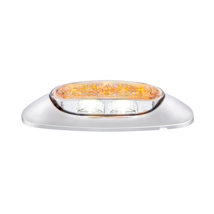 5 LED Reflector Light (Auxiliary/Utility) With Side Ditch Light - Amber LED/Clear Lens (Bulk)