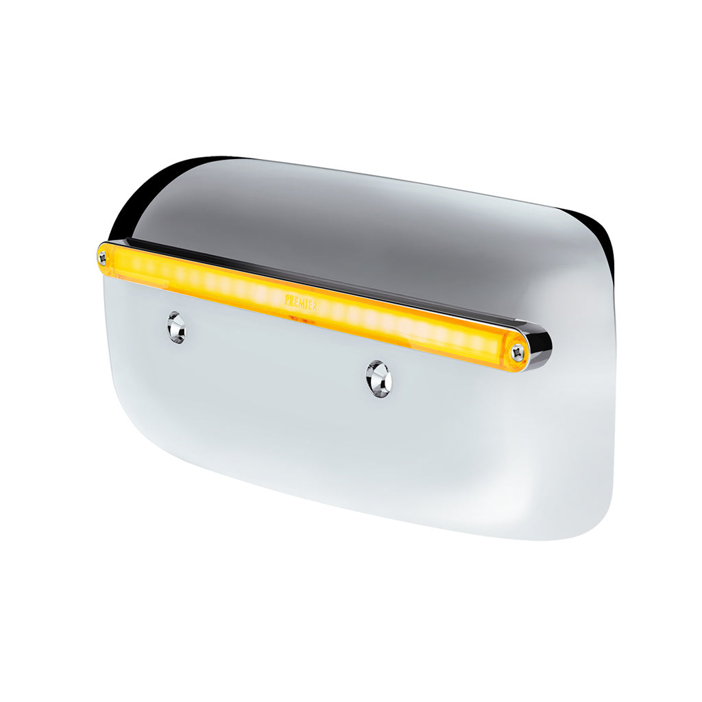 24 LED GloLight Rear Headlight Housing Cover For 2008-2023 Peterbilt 389 (Passenger) - Amber LED/Lens