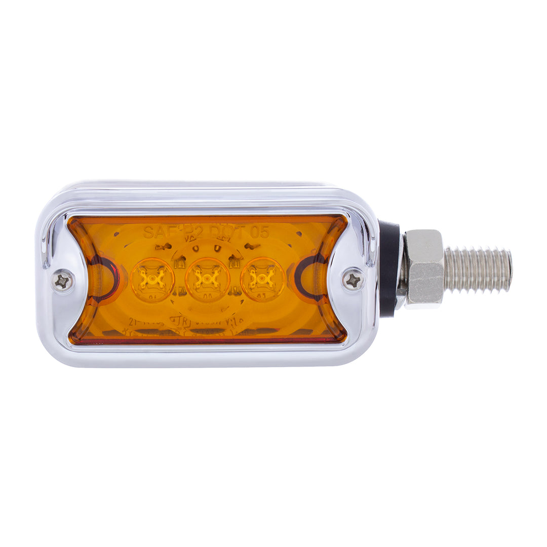 6 LED Single Function Double Face Light W/Visor - Horizontal Mount - Amber &amp; Red LED/Amber &amp; Red Lens