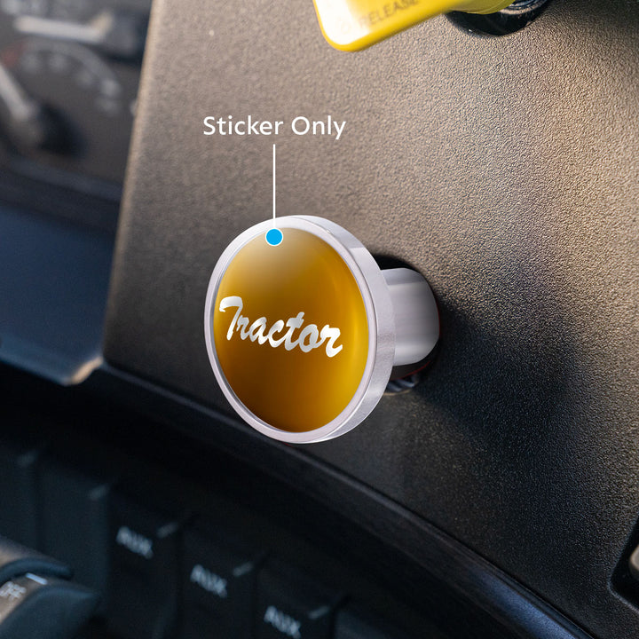 "Tractor" Glossy Air Valve Knob Candy Color Sticker - Pearl White