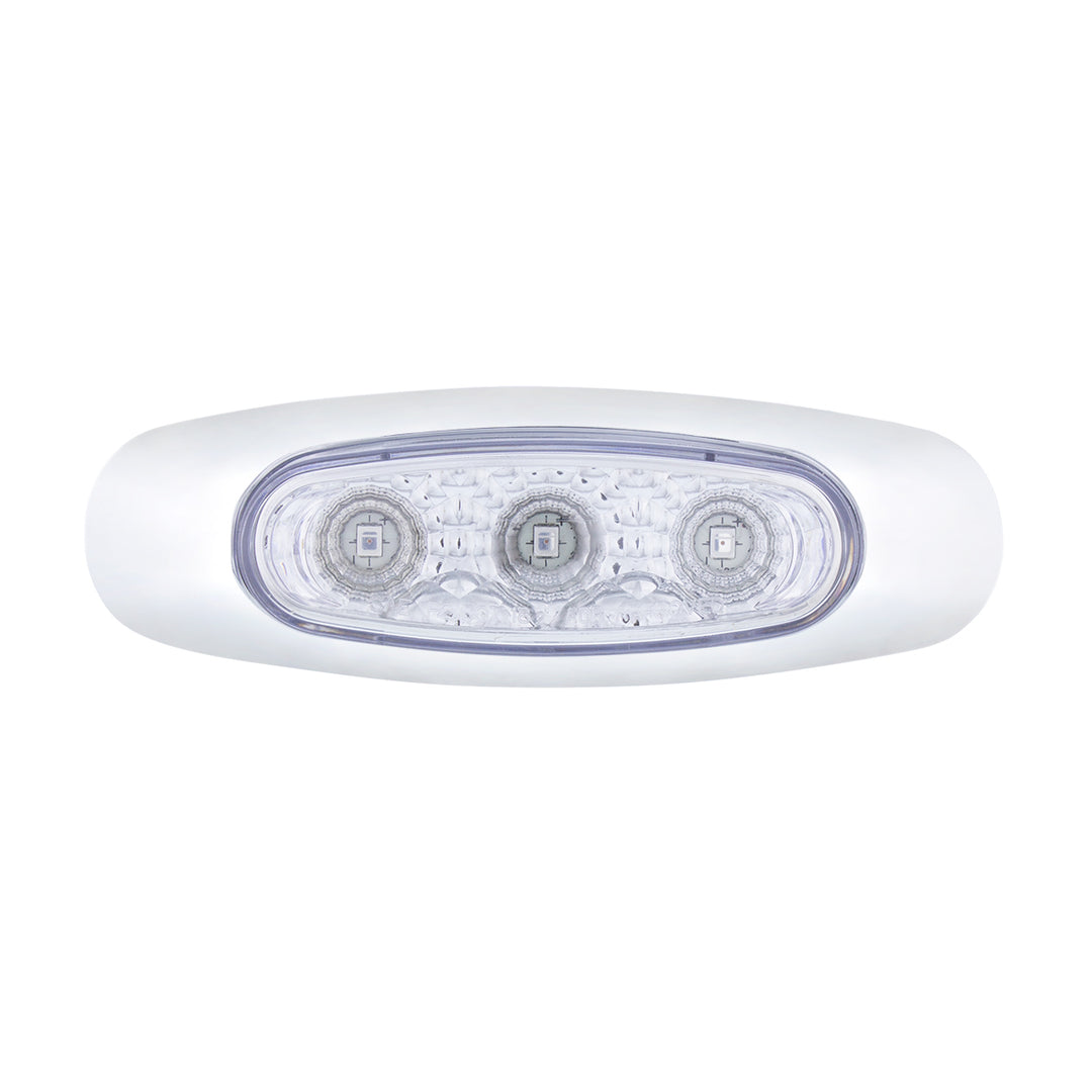 5 LED Reflector Light (Auxiliary/Utility) With Side Ditch Light - Red LED/Clear Lens (Card)