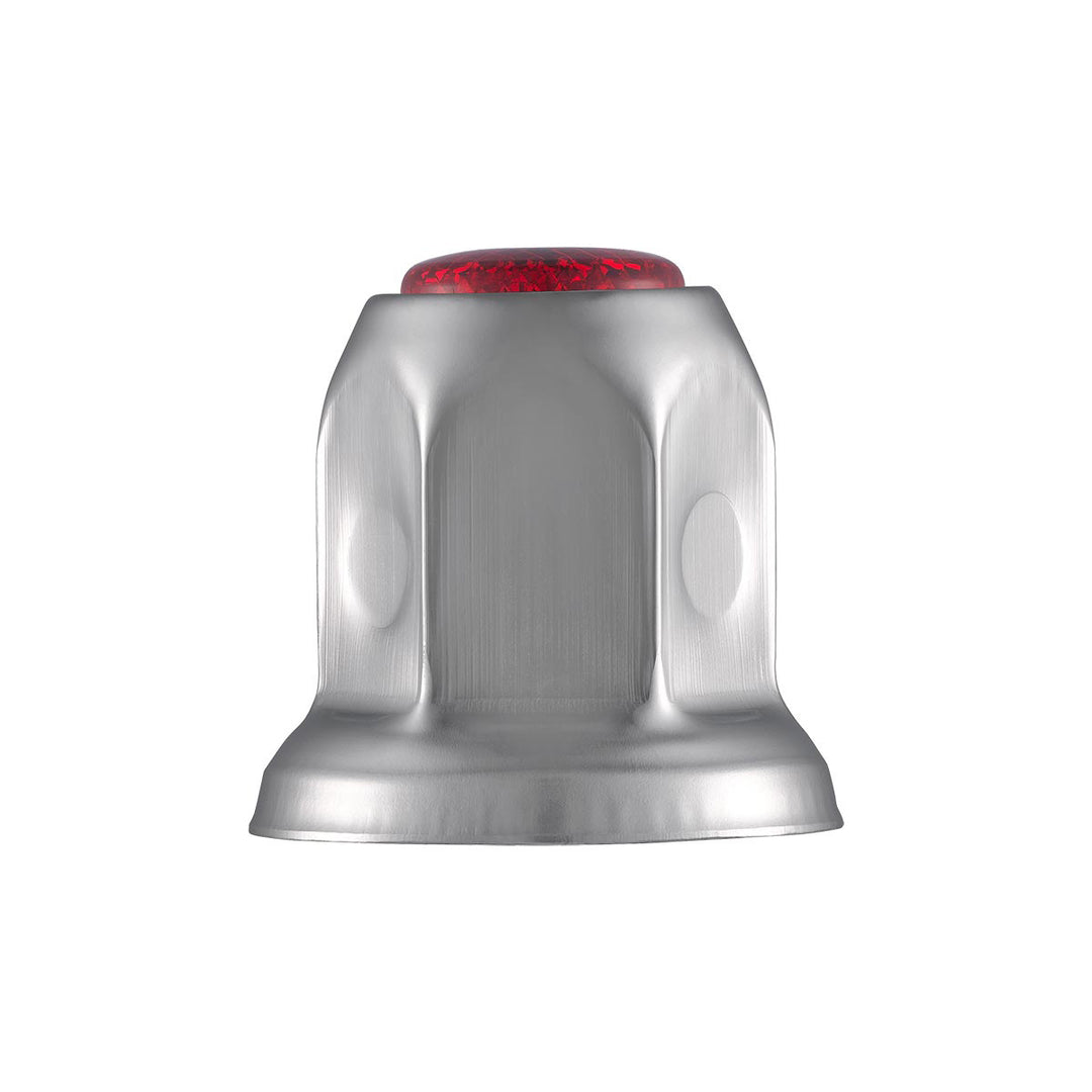 33mm X 2" Chrome Steel Reflector Nut Cover With Flange - Red (50 Pcs)