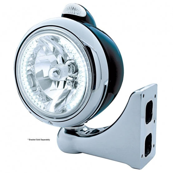 Black Guide 682-C Headlight H4 With White LED &amp; LED Signal - Clear Lens